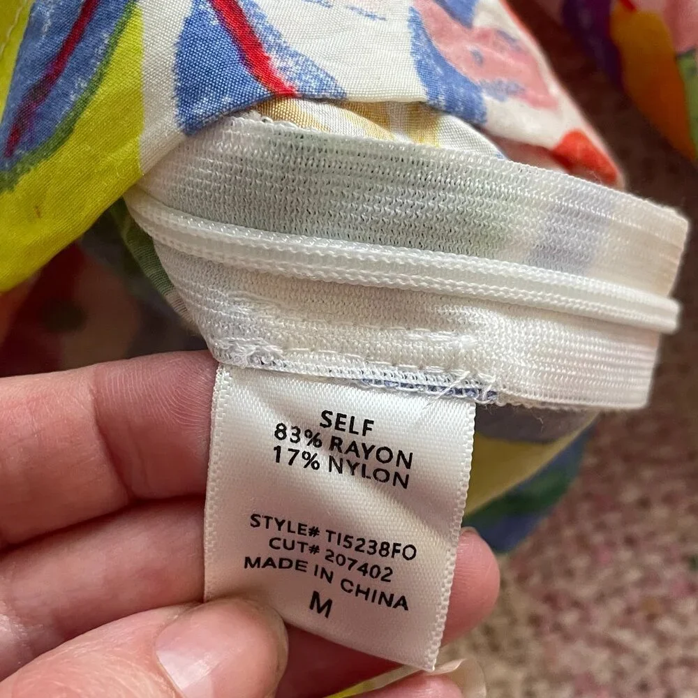 NWOT Fore Multicolored Bell Sleeve V-Neck Blouse - Picture 7 of 9